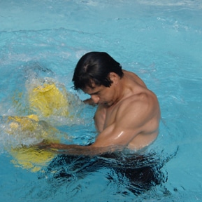 Charles Kallassy demonstrating aquatic rotational training
