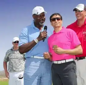 Charles Kallassy hosting a celebrity tournament with Dennis Haysbert