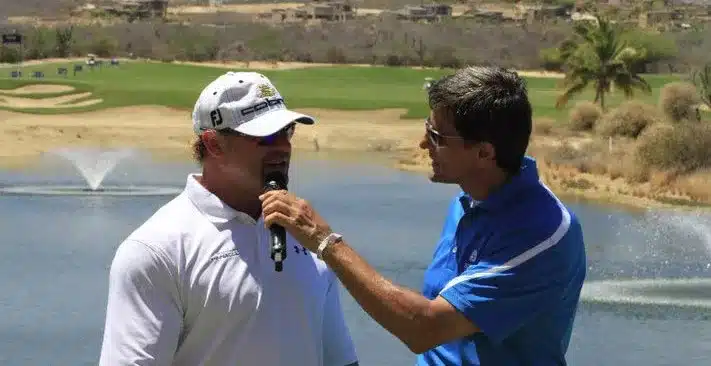 Charles Kallassy interviewing World Long Drive champion Jason Zuback