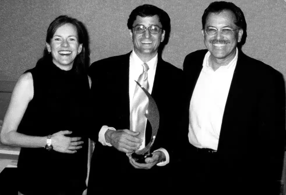 Charles Kallassy receiving the Golf Ingenuity Award with Marilyn Davis and Rudy Duran at the PGA Show