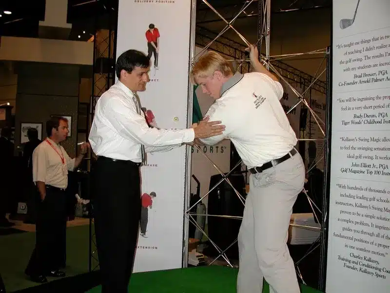 Charles Kallassy working with World Long Drive champion Viktor Johansson
