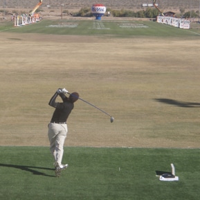 Charles Kallassy swinging at a World Long Drive event